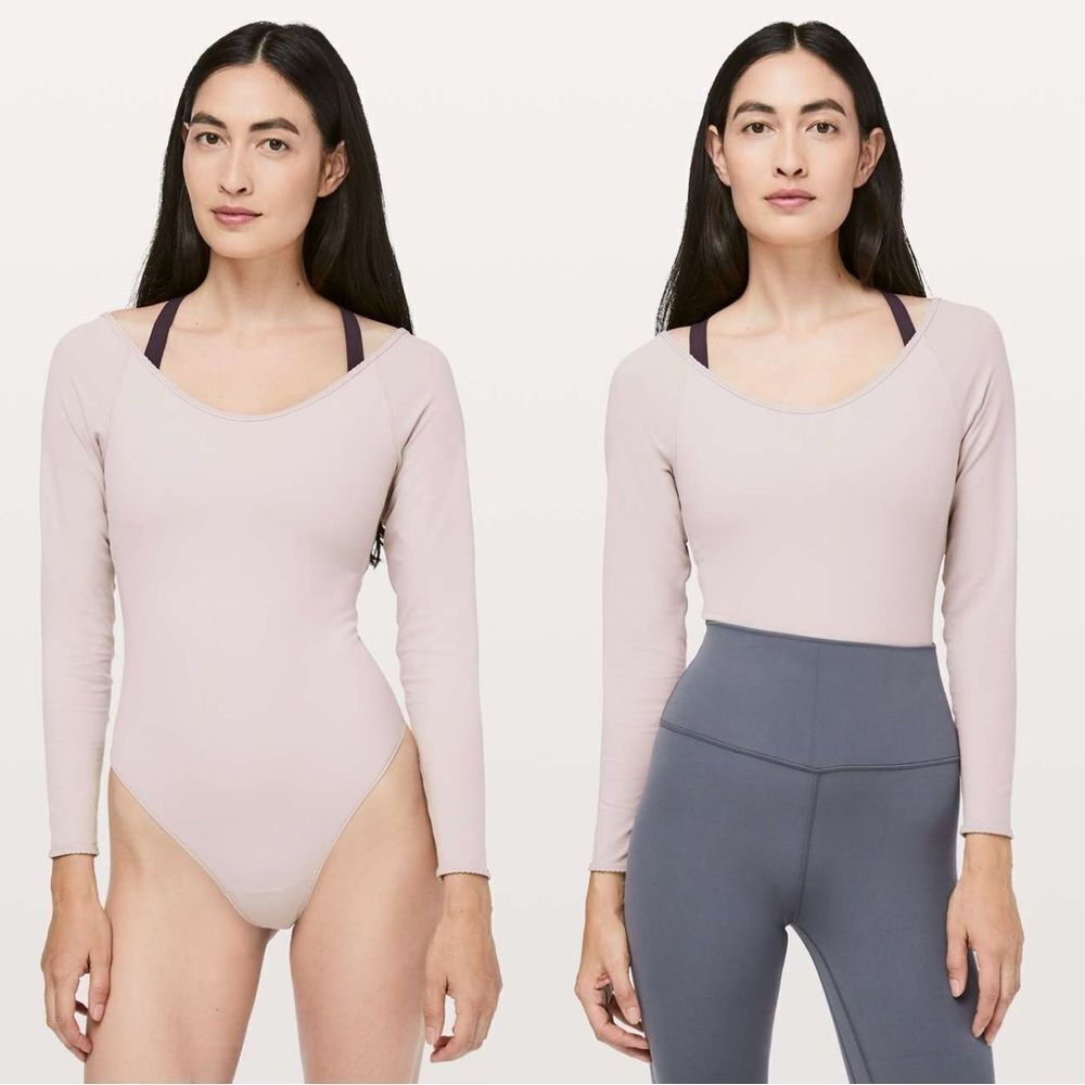 Lululemon Full Freedom Bodysuit Smoky Blush Nulu Low Back Seamless Thong Size 2